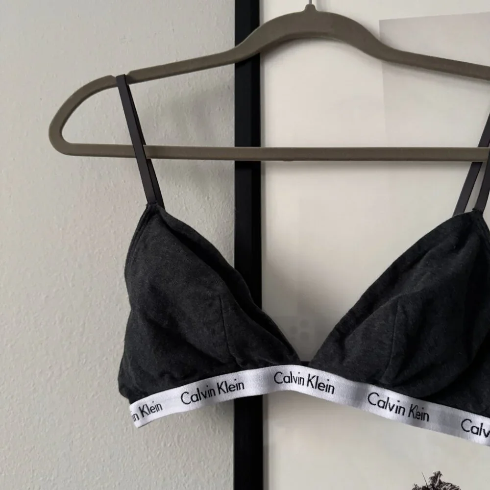 Calvin Klein | EUC Icon Cotton Modal Lightly Lined Triangle Bralette Gray Large - Picture 3 of 7